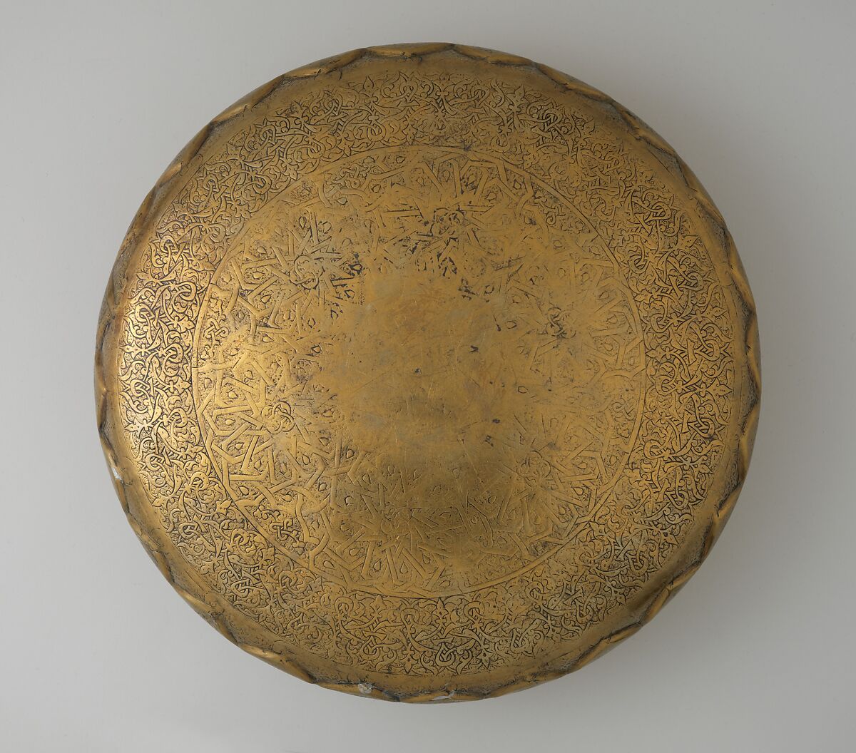 Basin of Sultan Qaytbay, Brass; inlaid with silver