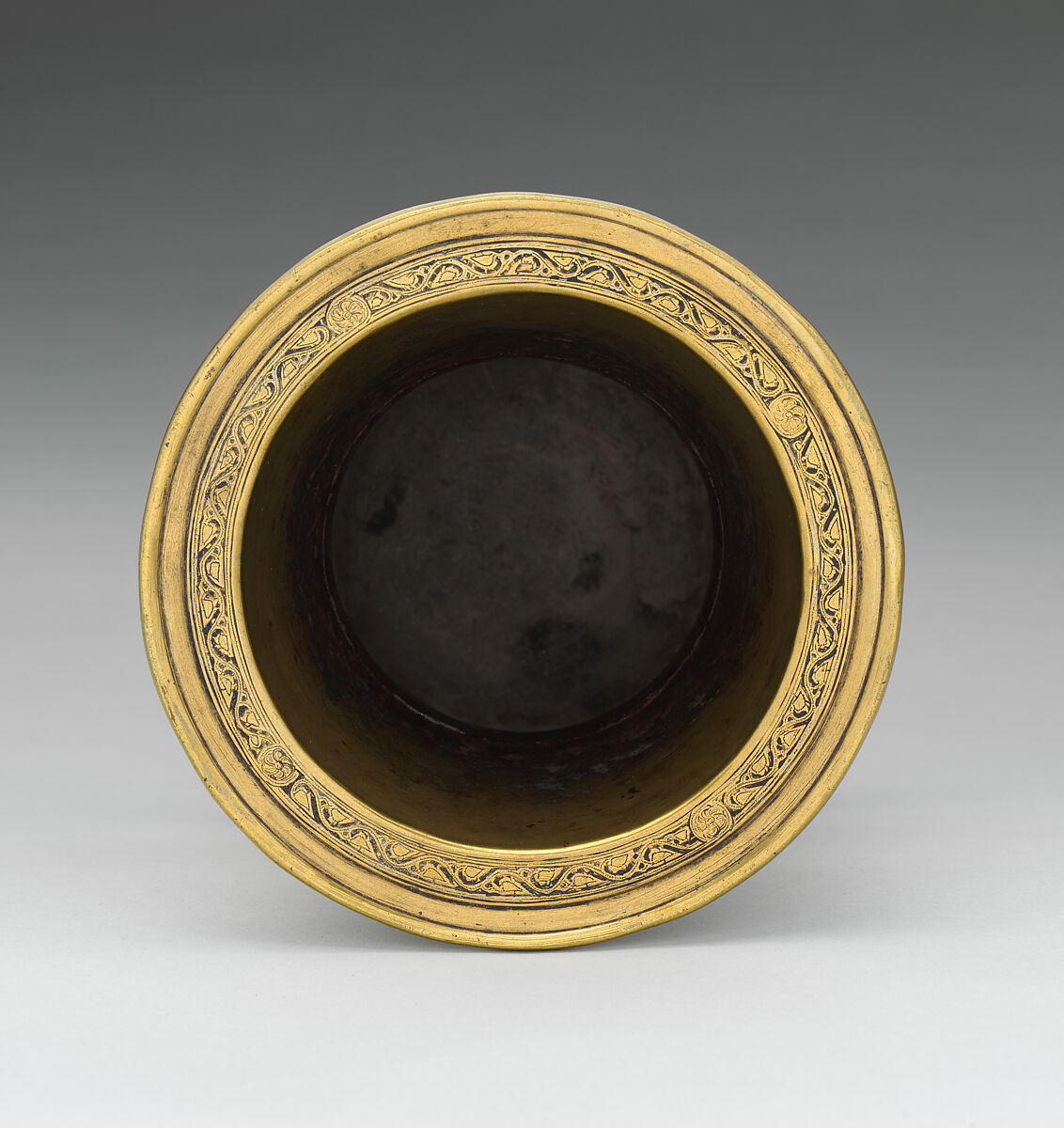 Stand, Brass; originally inlaid with silver
