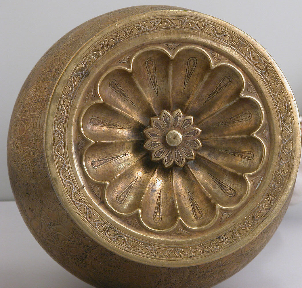 Ewer, Brass; originally inlaid with silver