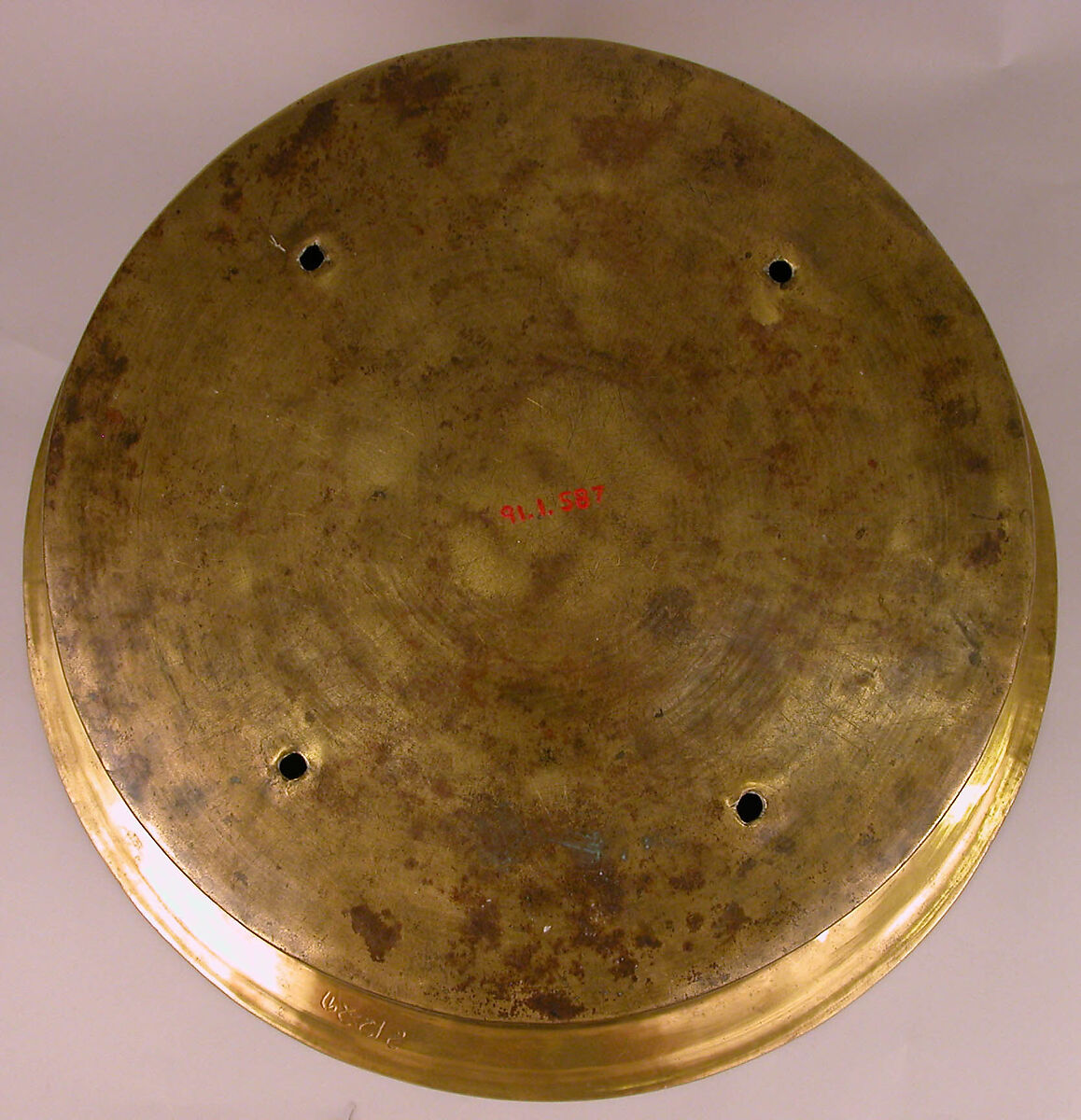 Basin, Brass; engraved and inlaid with silver