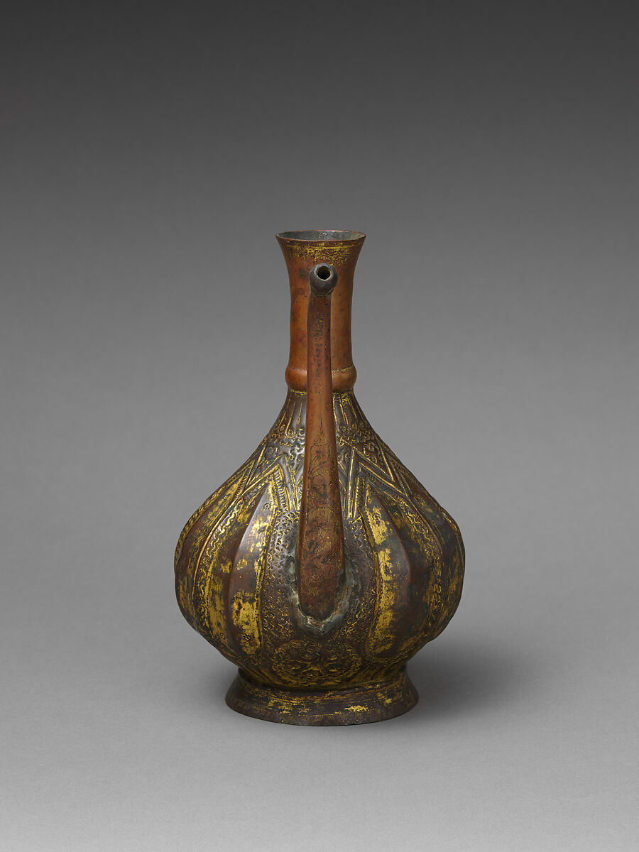 Ewer, Copper; repoussé, gilded