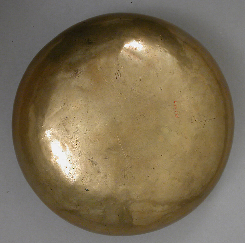 Bowl, Brass; engraved, originally inlaid with silver