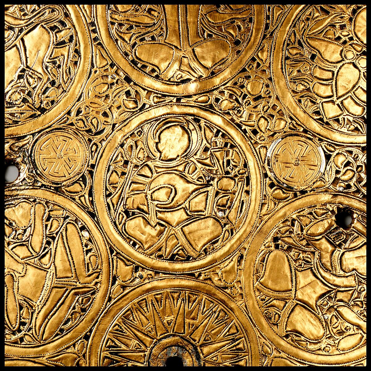 Tray Made for the Rasulid Sultan al-Mu'ayyad Da'ud ibn Yusuf, Brass; engraved and inlaid with silver and black compound