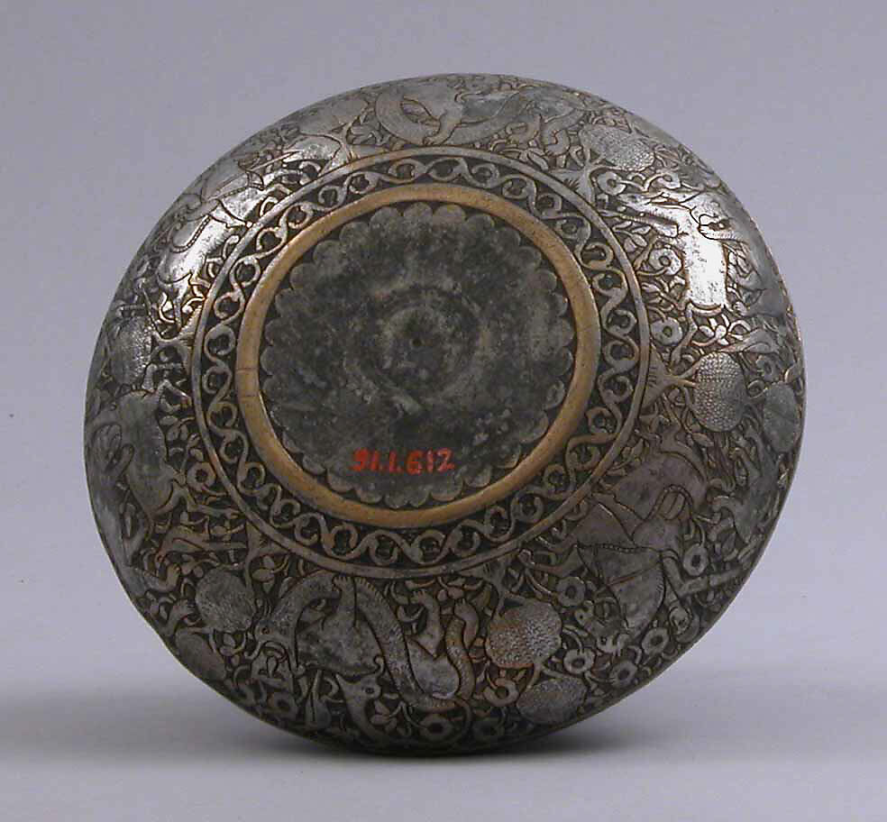 Vase, Copper alloy, silver, black compound
