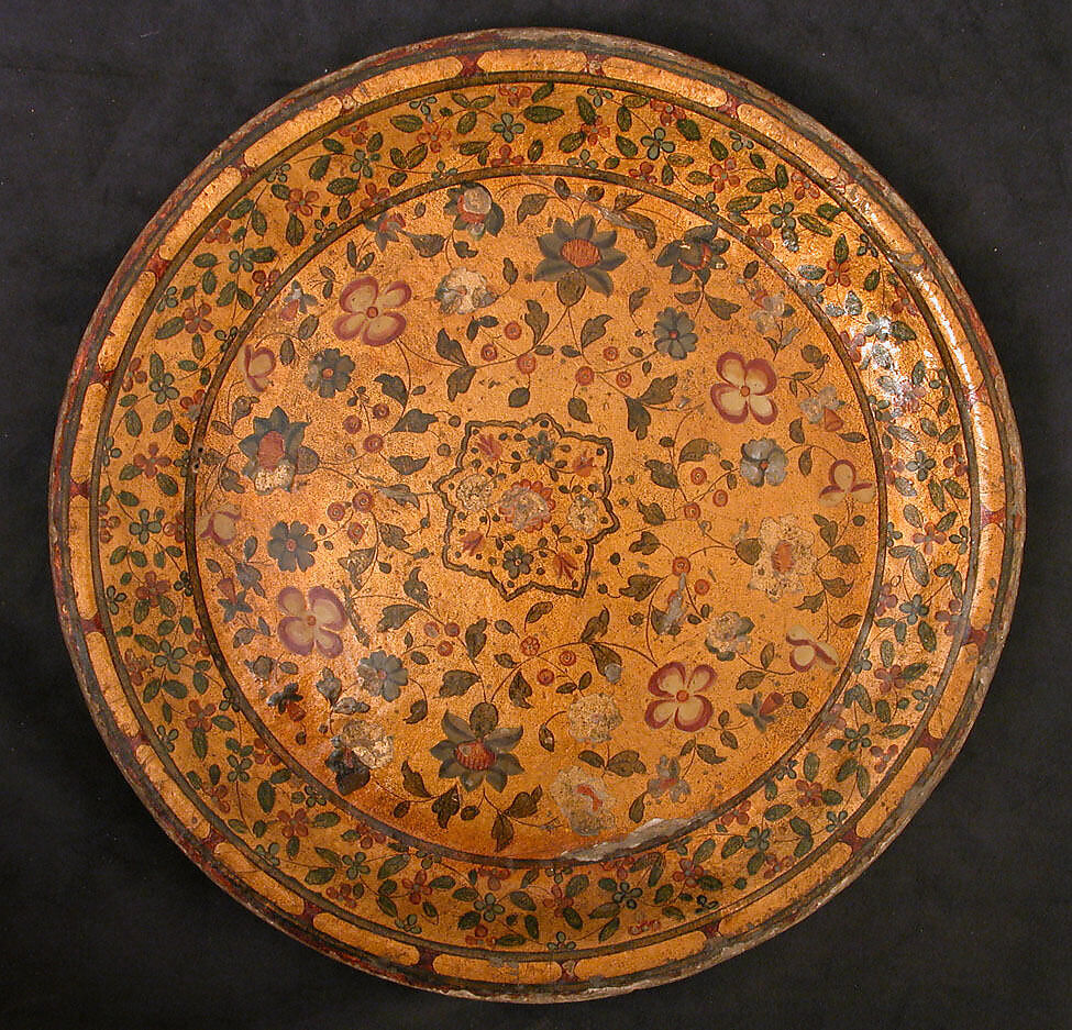 Plate, Papier-maché; painted and lacquered