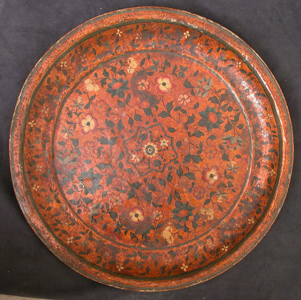 Plate, Papier-maché; painted and lacquered