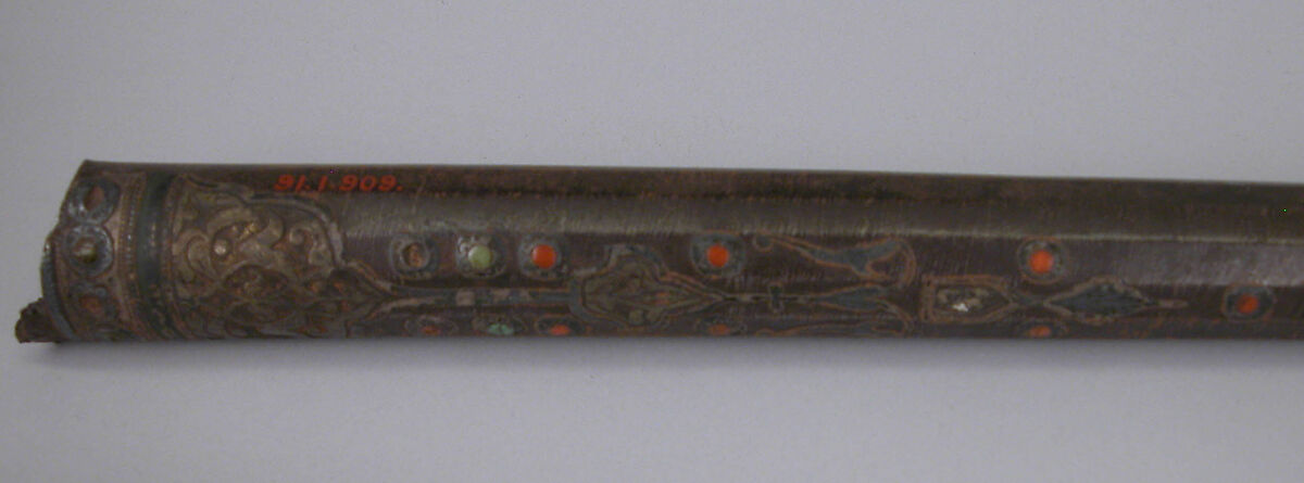 Gun Barrel, Steel, silver, copper, coral, turquoise
