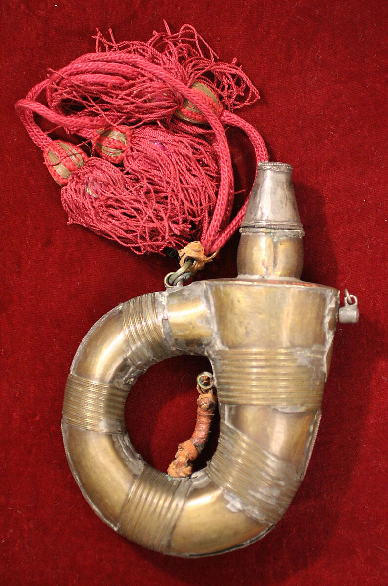 Powder Horn, Brass and silver