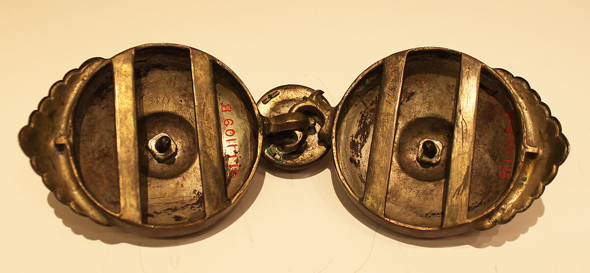 Girdle Clasp, Silver sheet; gilt, filigree, wire and granulation over silvered copper alloy