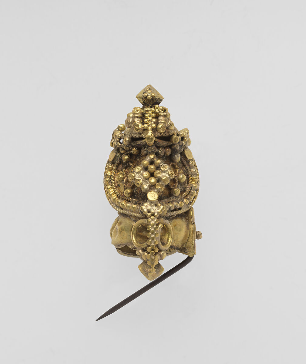 Ornament, Gold; filigreed and granulated