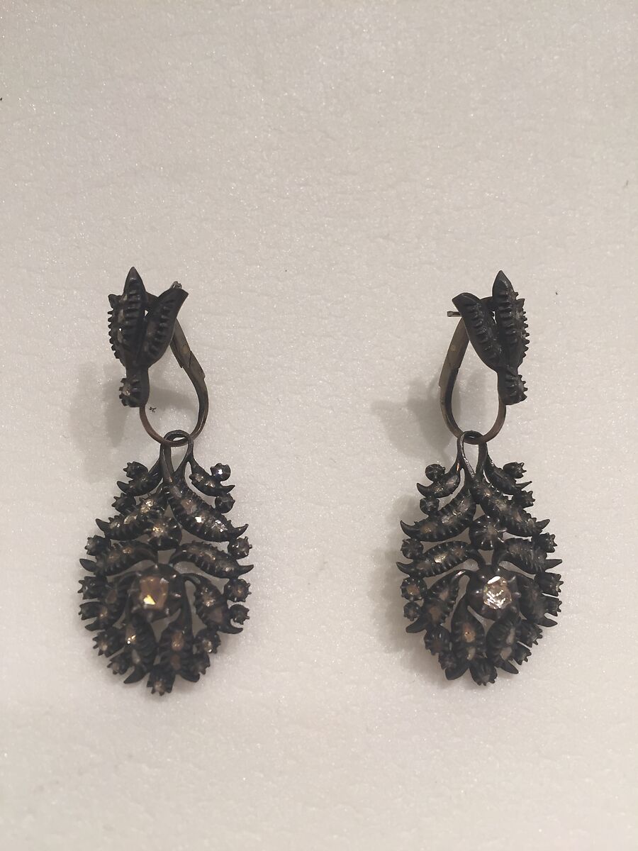 Earring, One of a Pair, SIlver and diamond