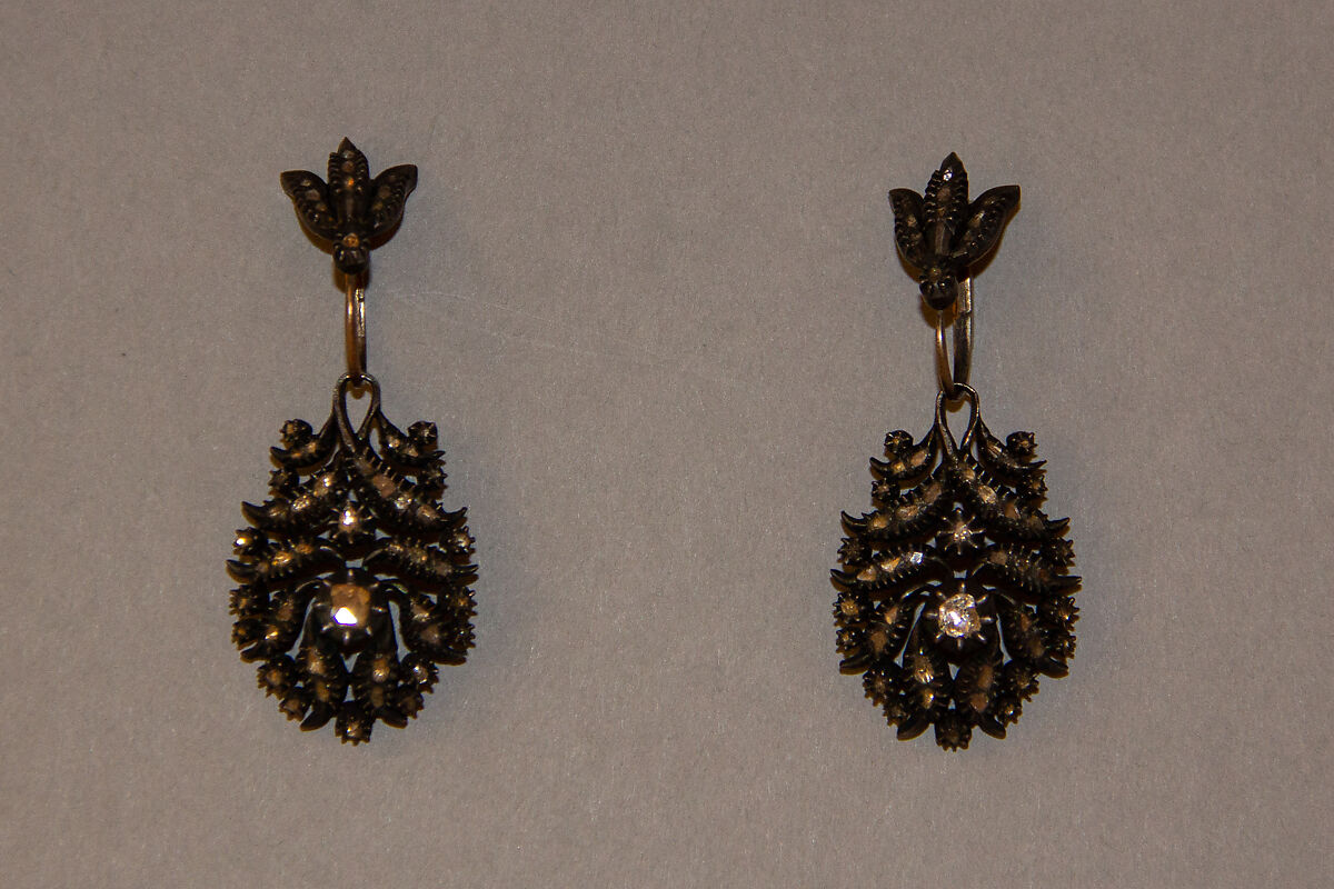 Earring, One of a Pair, SIlver and diamond 
