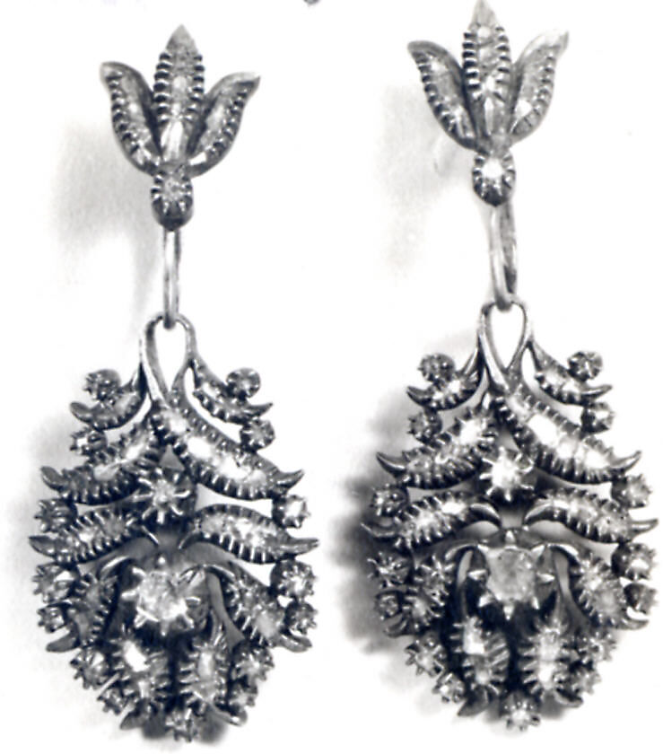Earring, One of a Pair, SIlver and diamond