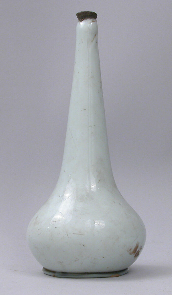 Bottle, Glass; free blown; tooled on the pontil 