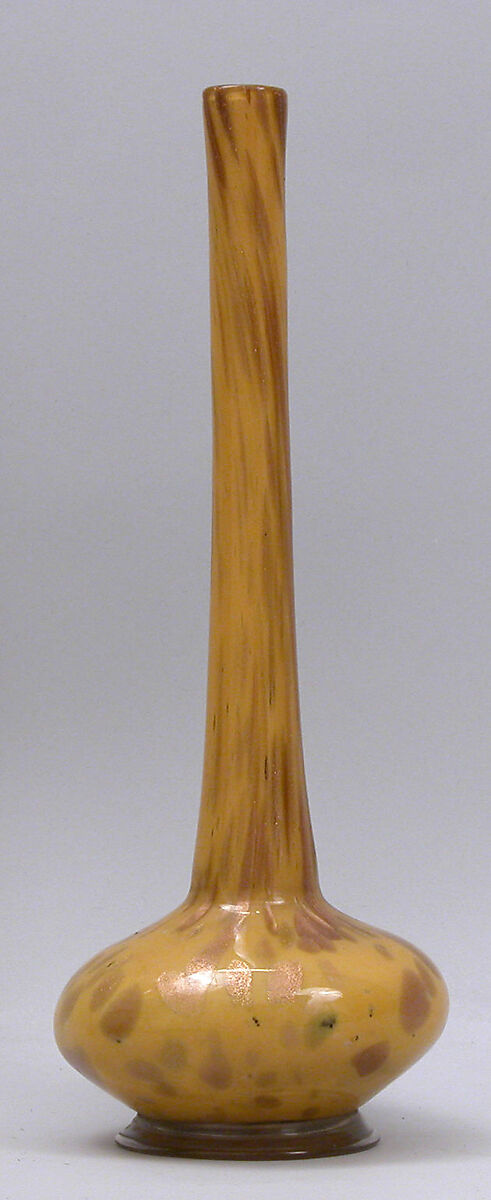 Bottle, Glass; free blown; tooled on the pontil