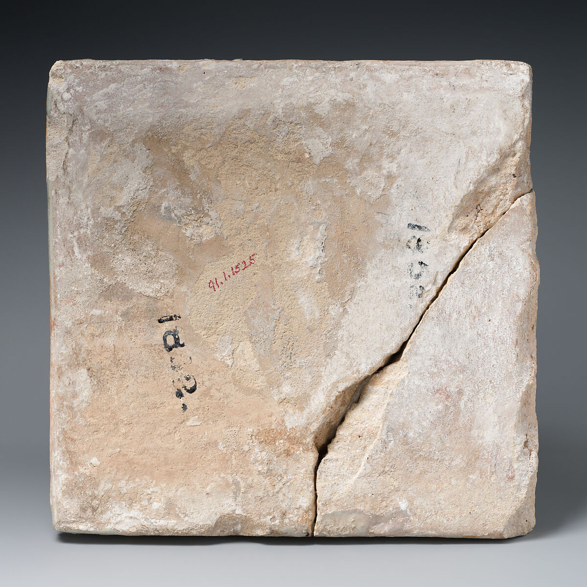 Tile, Stonepaste; overglaze luster-painted, molded