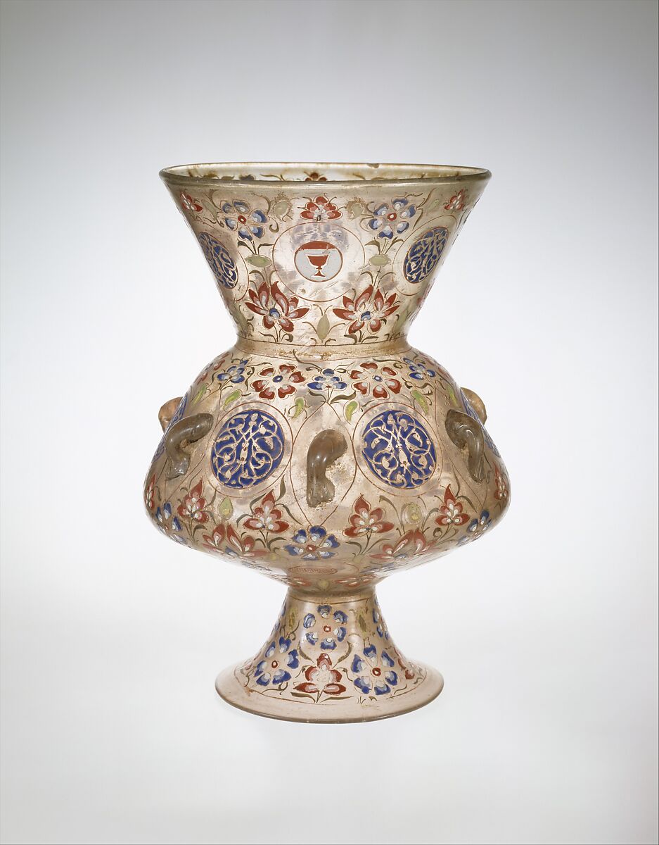 Mosque Lamp, Glass; enameled