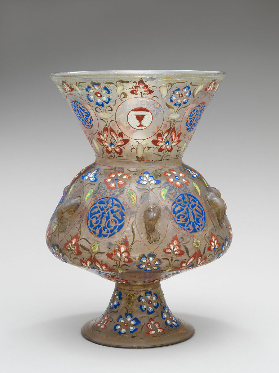 Mosque Lamp, Glass; enameled