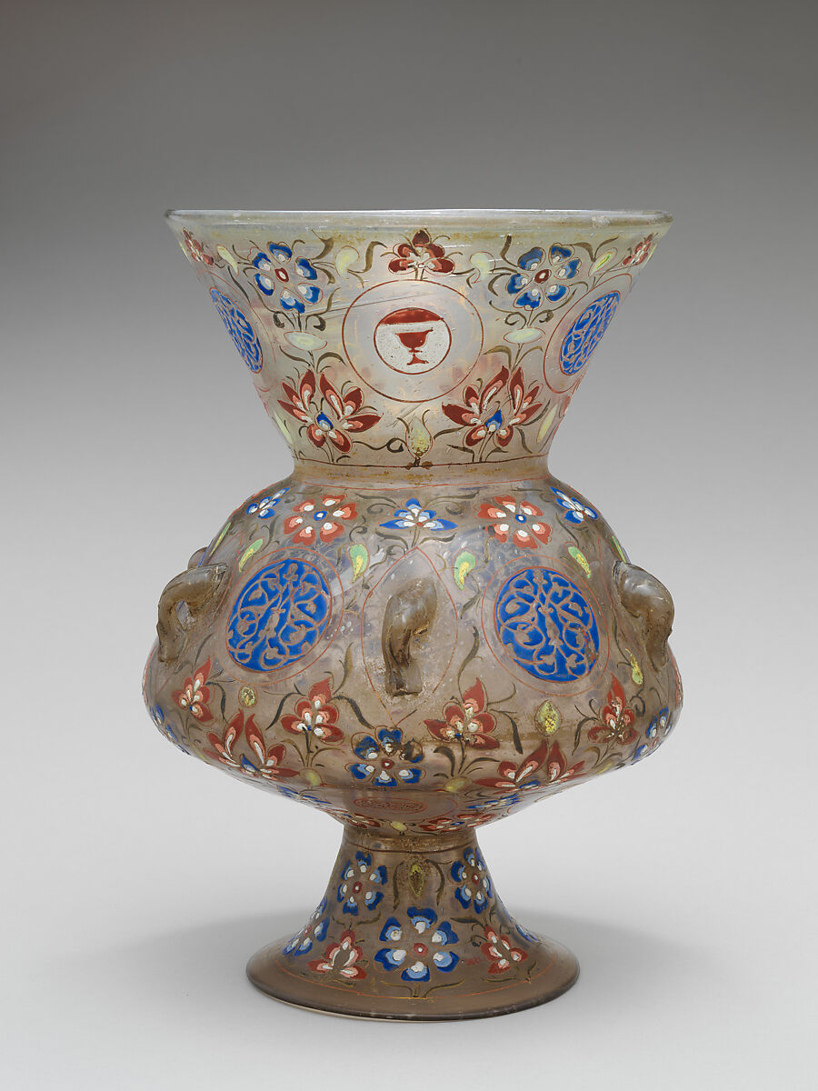 Mosque Lamp, Glass; enameled