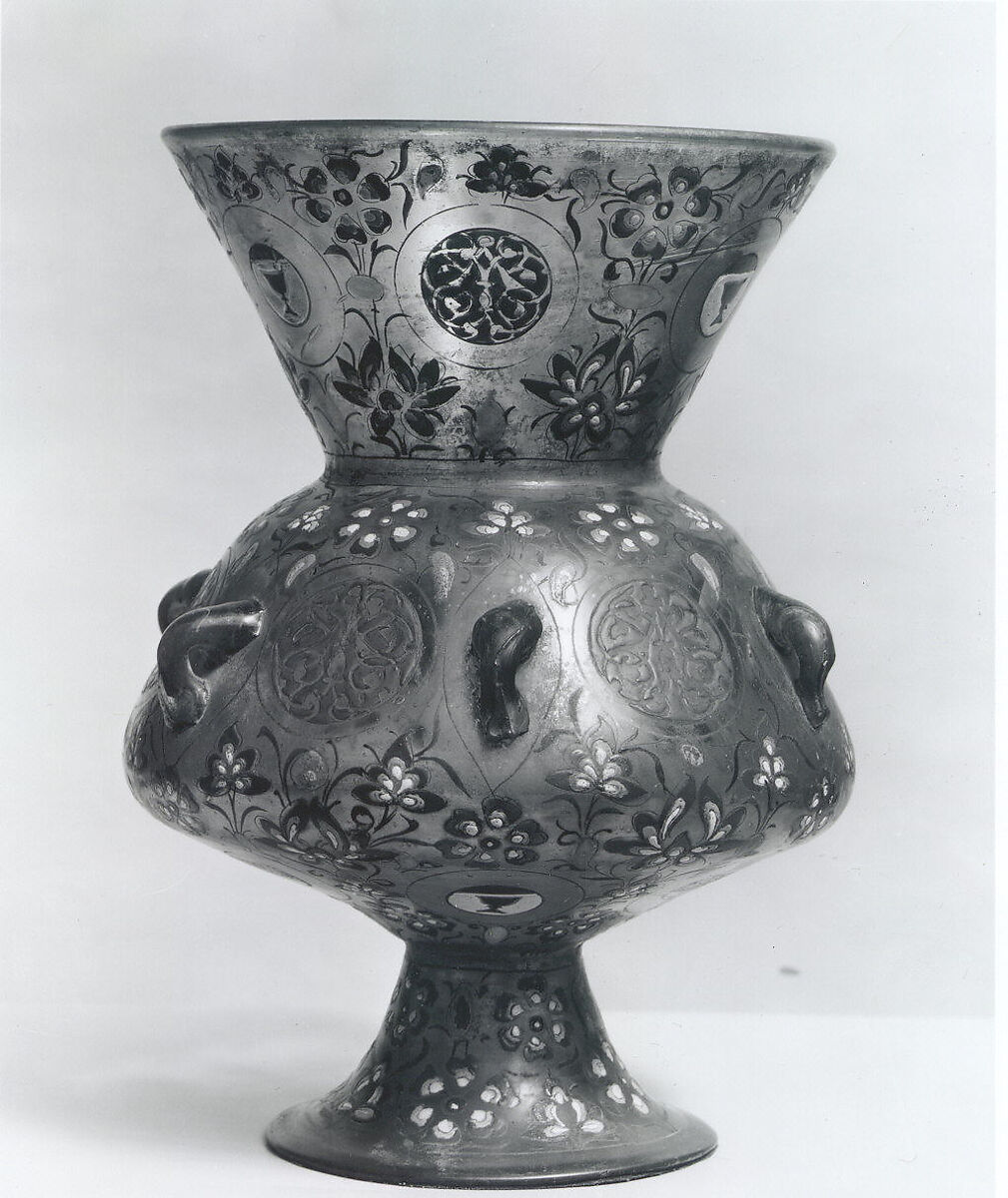 Mosque Lamp, Glass; enameled