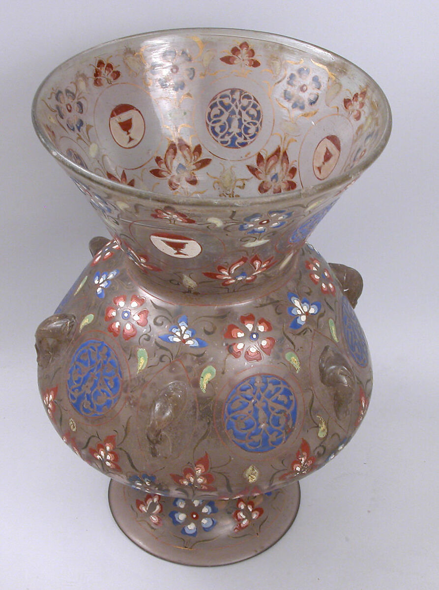 Mosque Lamp, Glass; enameled