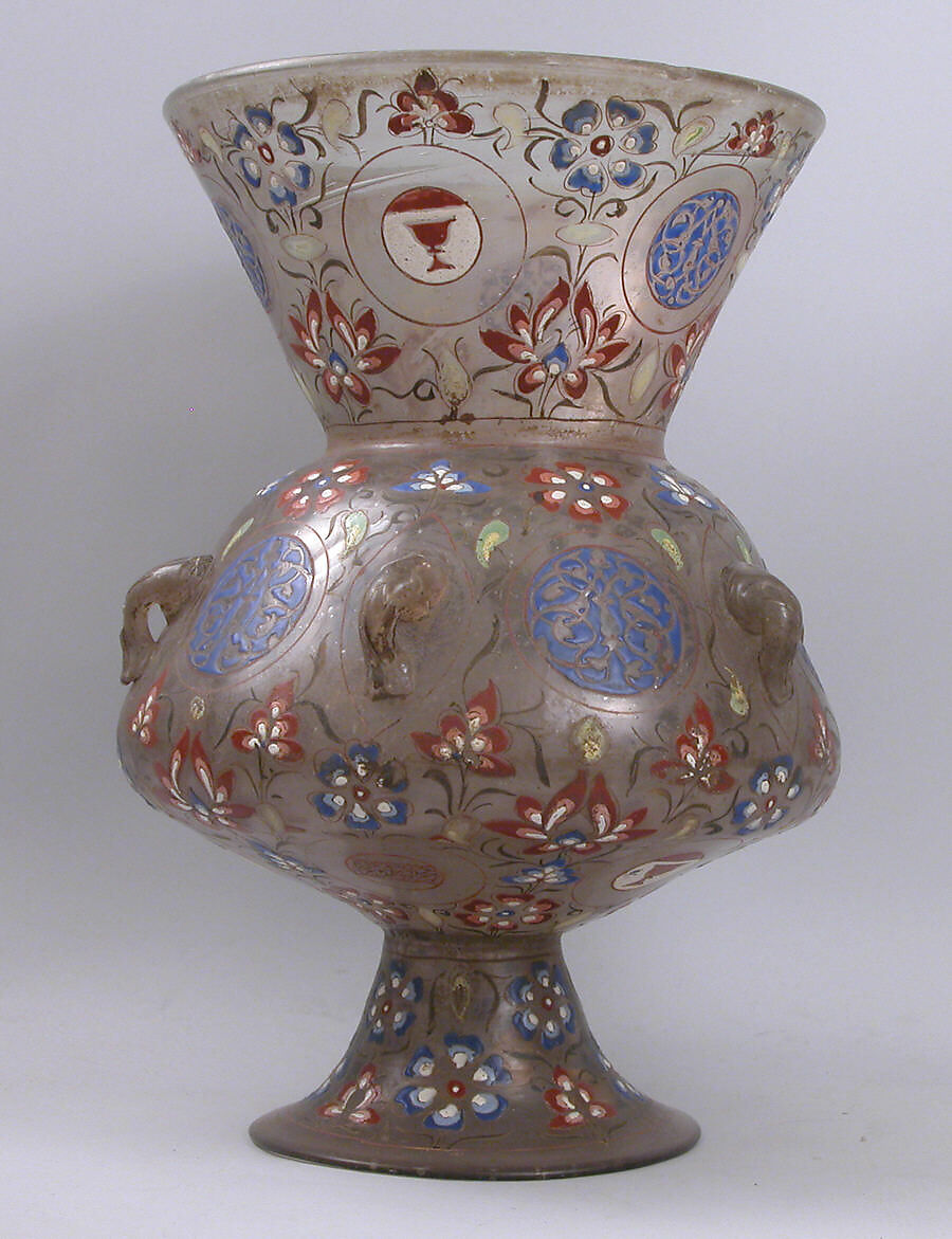 Mosque Lamp, Glass; enameled 