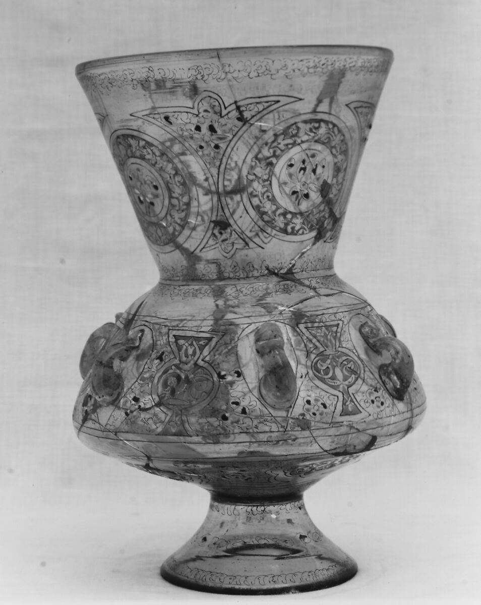 Mosque Lamp, Glass; enameled