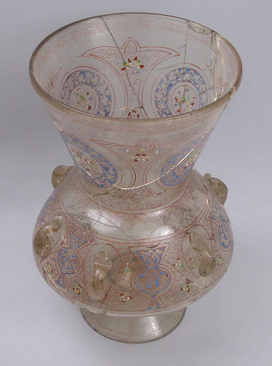 Mosque Lamp, Glass; enameled 