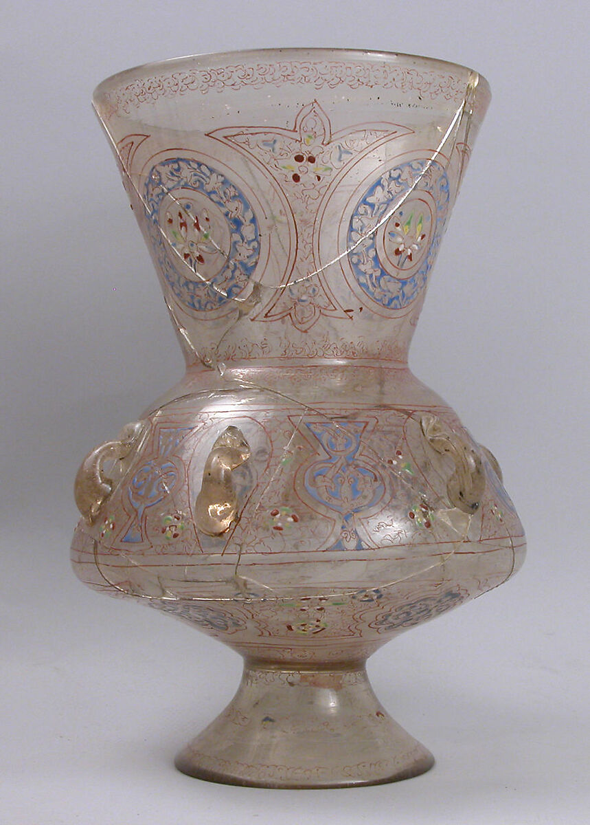 Mosque Lamp, Glass; enameled
