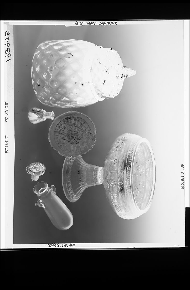 Footed Bowl with Eagle Emblem, Glass; dip-molded, blown, enameled, and gilded