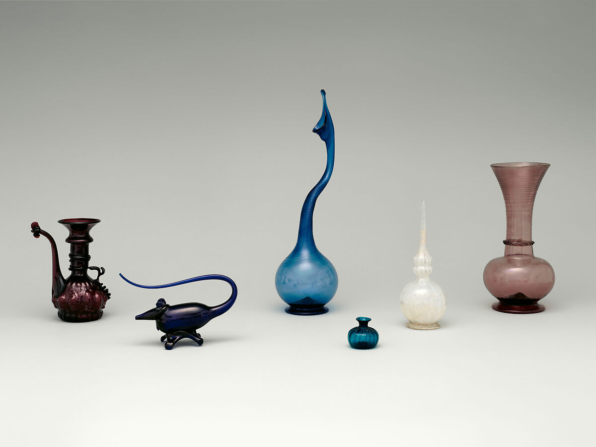 Ewer, Glass; mold-blown with applied decoration