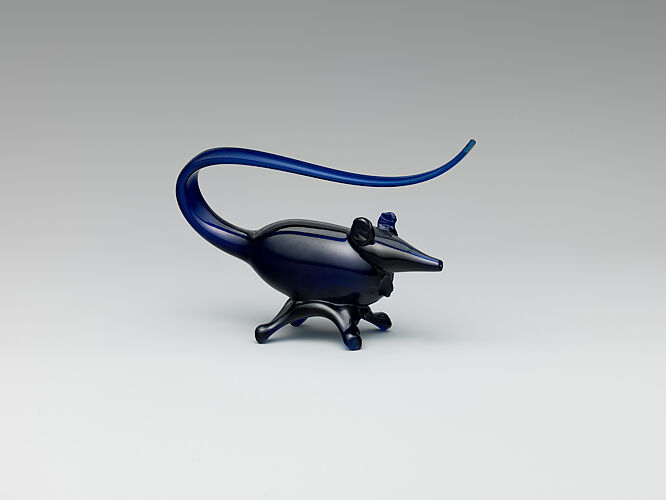 Figure of a Mouse in Deep Blue Glass