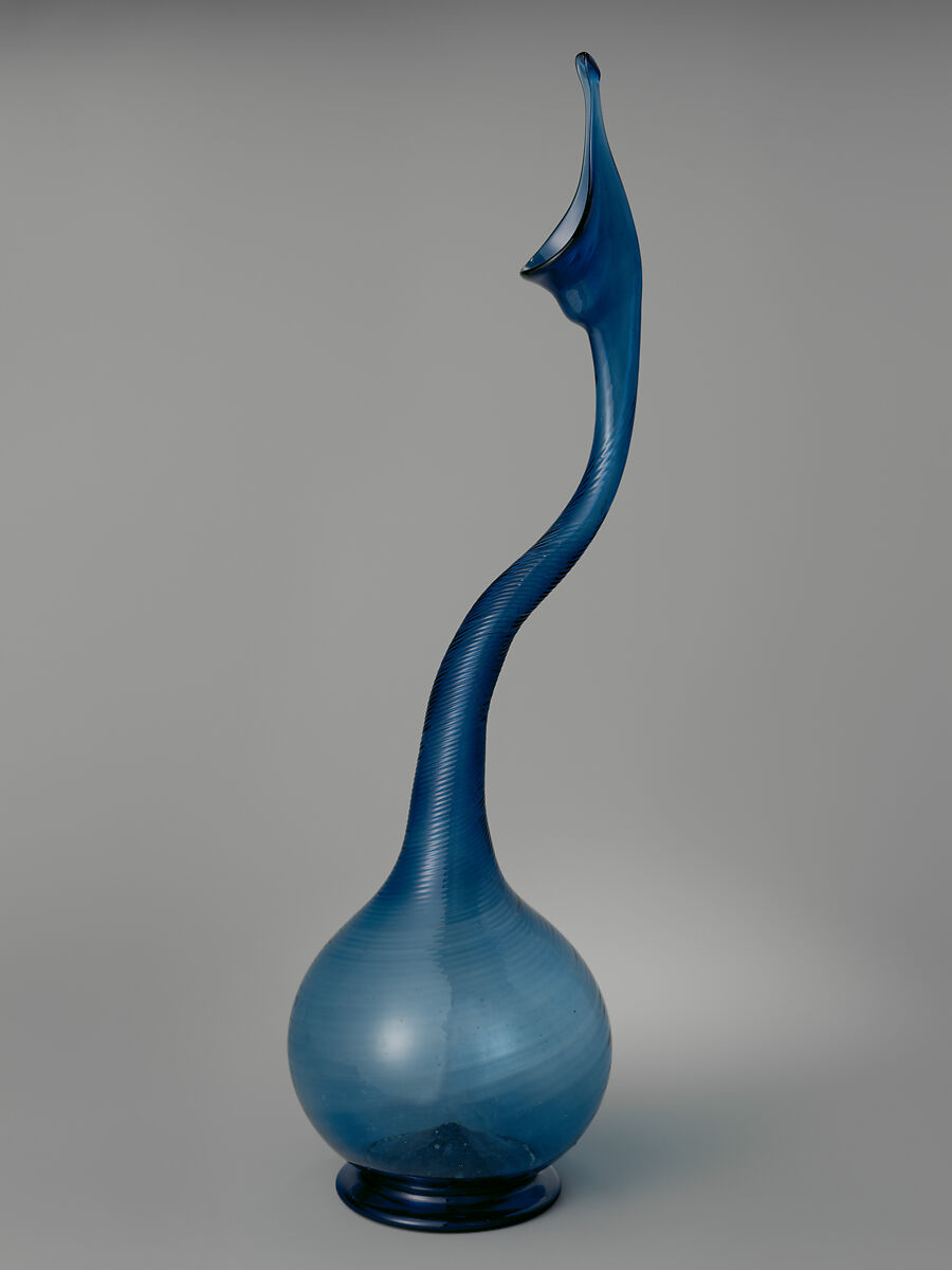 Swan-Neck Bottle (Ashkdan), Glass; mold-blown, tooled 