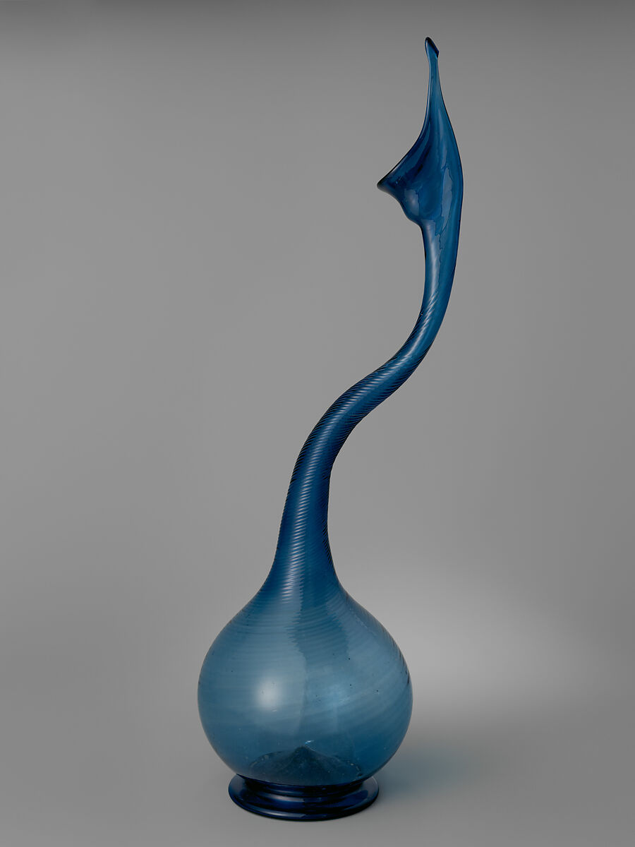 Swan-Neck Bottle (Ashkdan), Glass; mold-blown, tooled