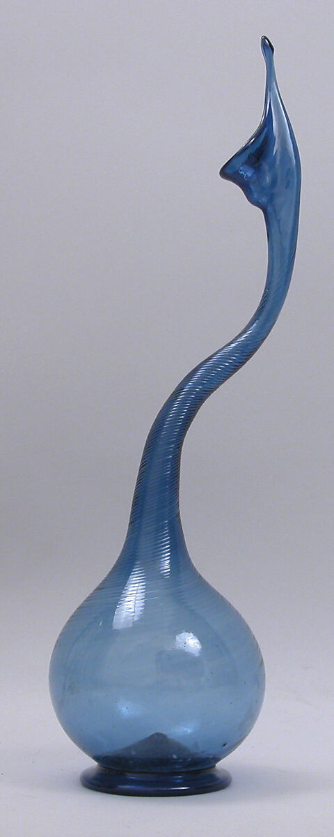 Swan-Neck Bottle (Ashkdan), Glass; mold-blown, tooled