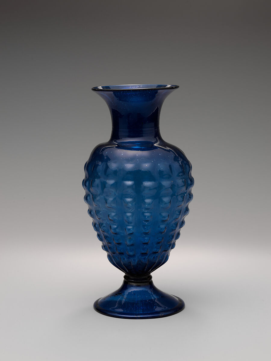 Vase, Glass; mold blown, applied foot