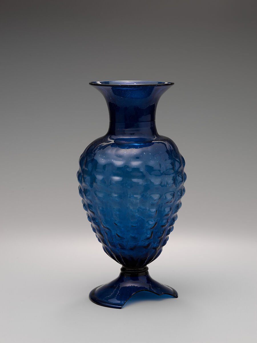 Vase, Glass; mold blown, applied foot