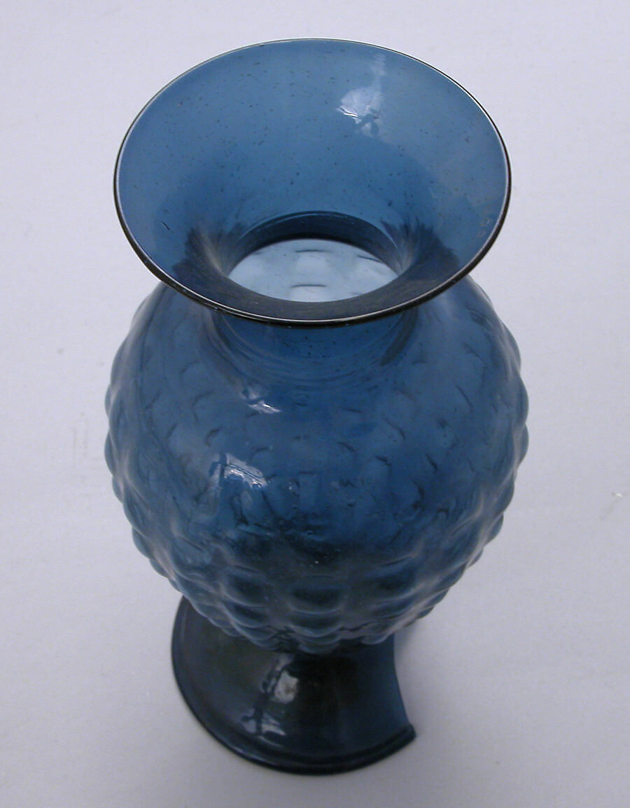 Vase, Glass; mold blown, applied foot