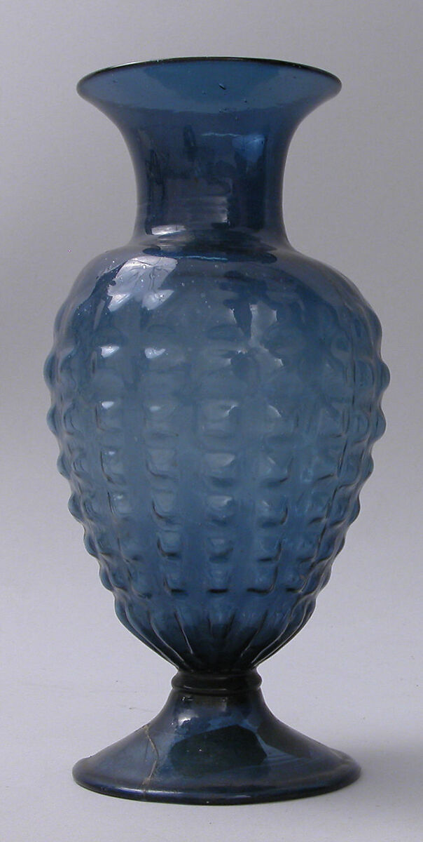Vase, Glass; mold blown, applied foot 