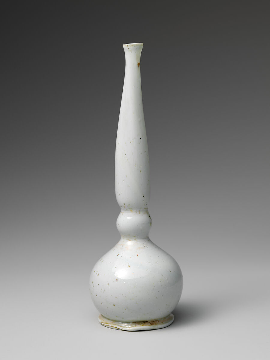 Bottle, Glass; free blown, tooled on the pontil