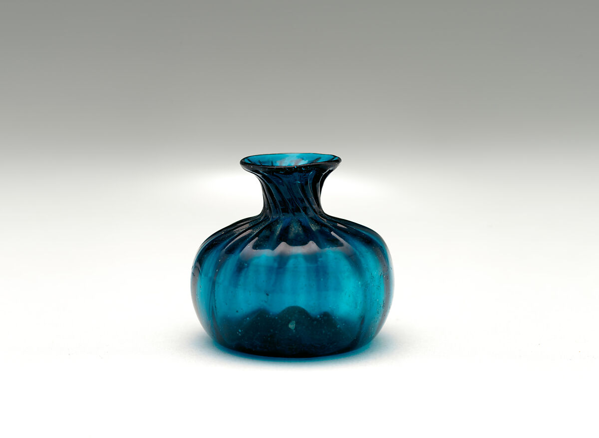 Bottle, Glass; mold-blown, tooled 