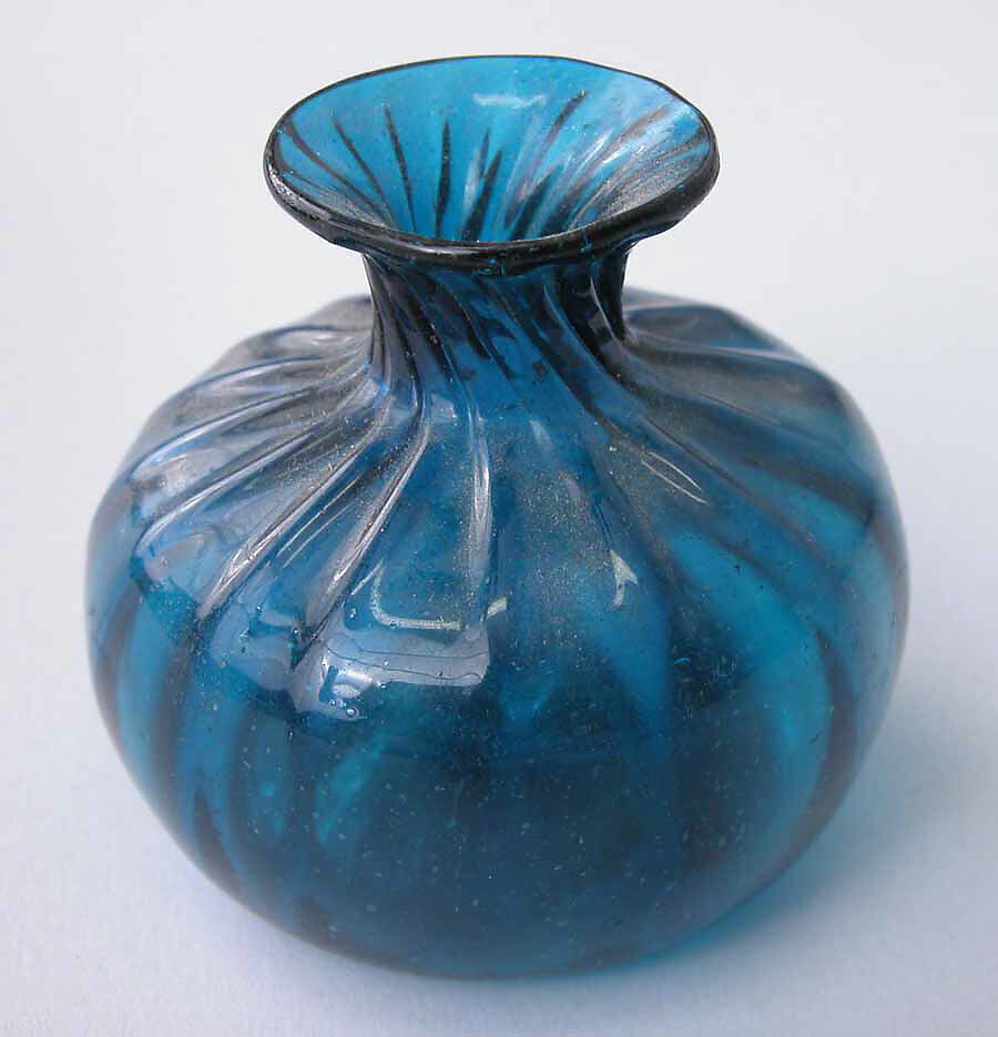 Bottle, Glass; mold-blown, tooled