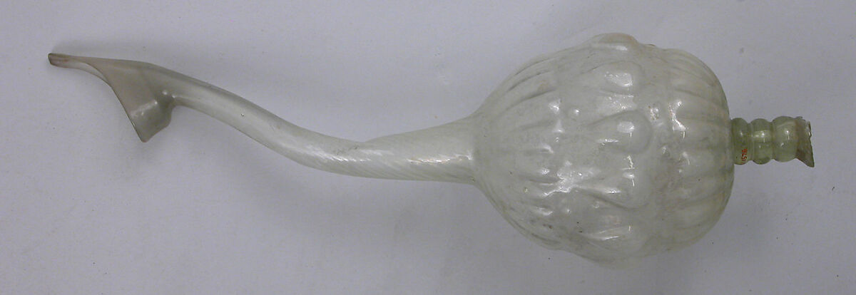 Bottle, Glass; mold blown, tooled on the pontil 