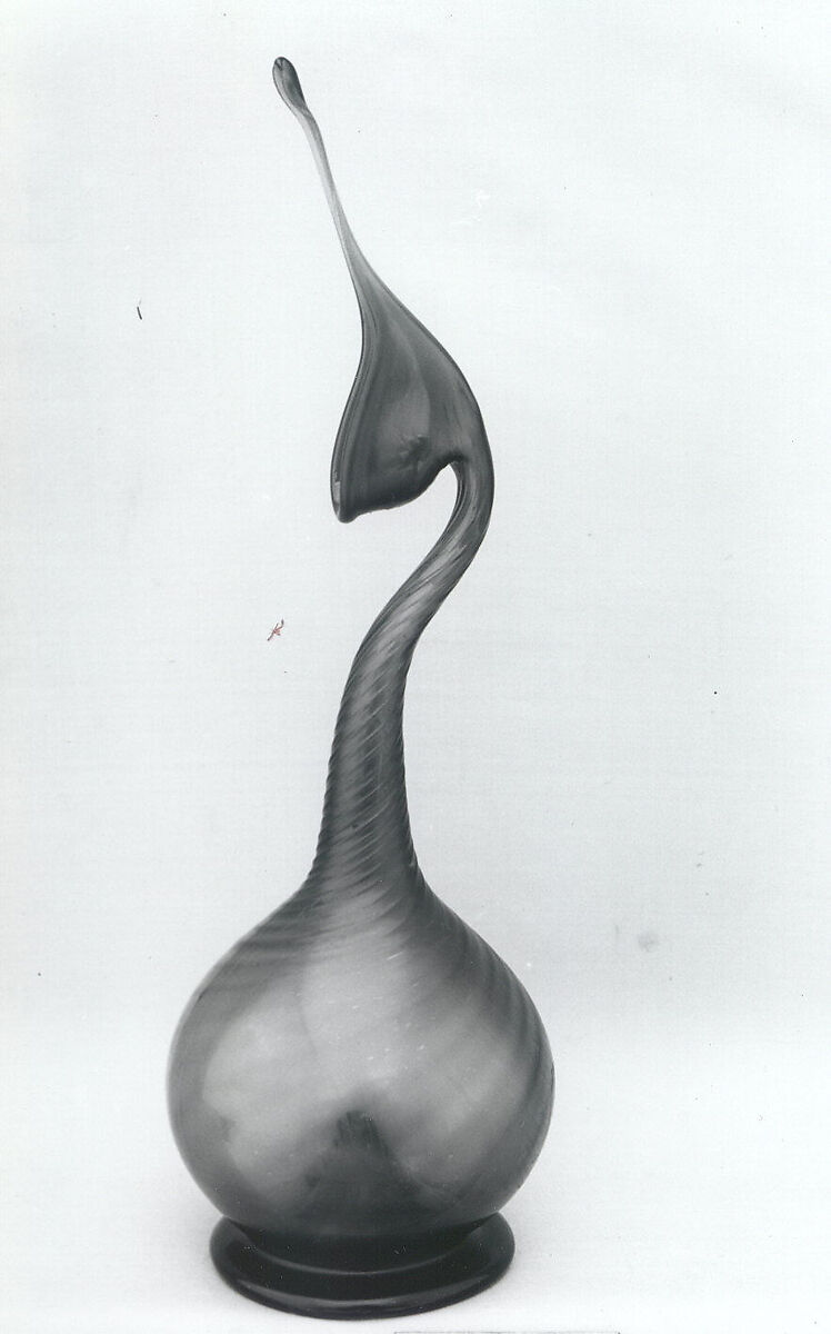 Swan-Neck Bottle (Ashkdan), Glass; dip molded, blown, folded foot