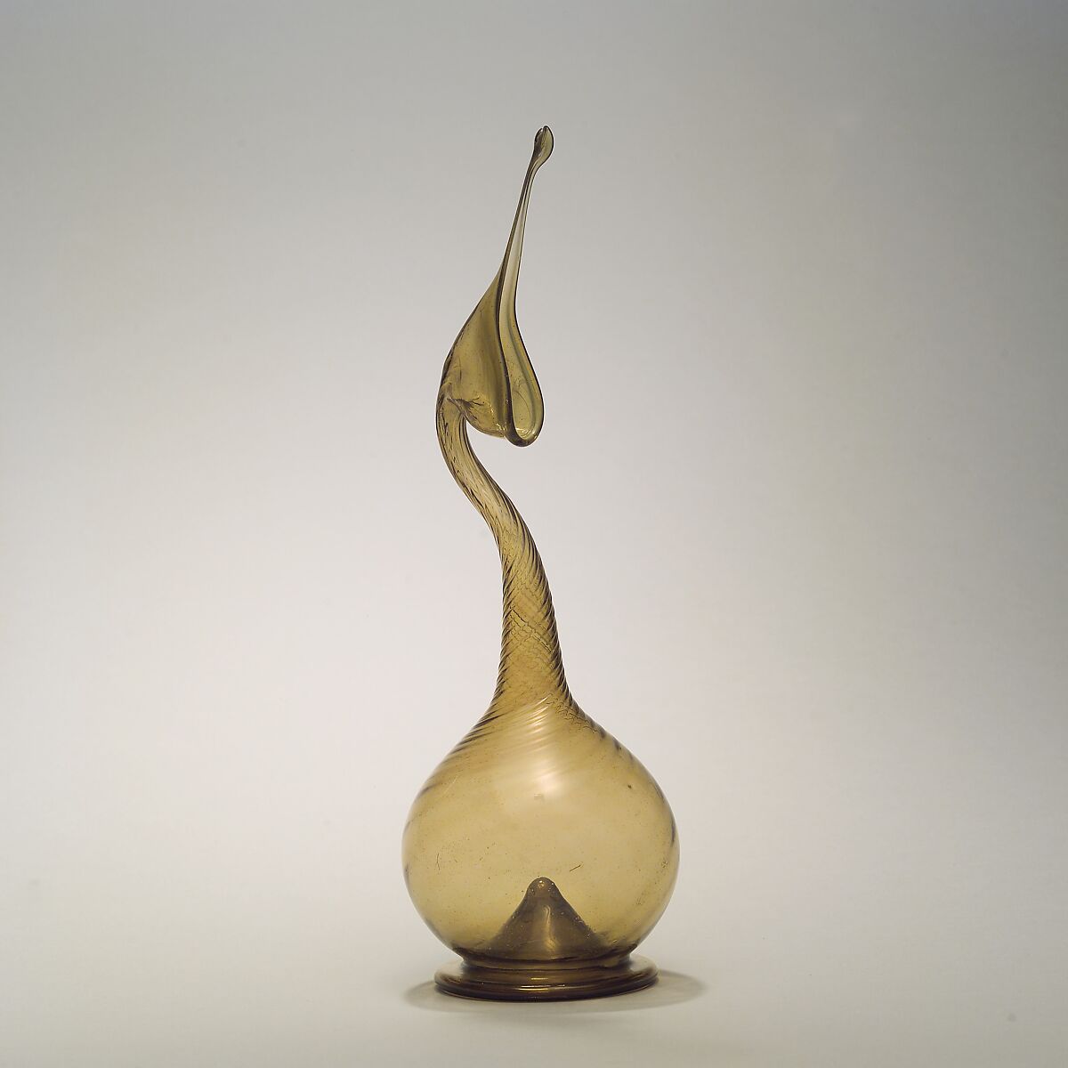 Swan-Neck Bottle (Ashkdan), Glass; dip molded, blown, folded foot 