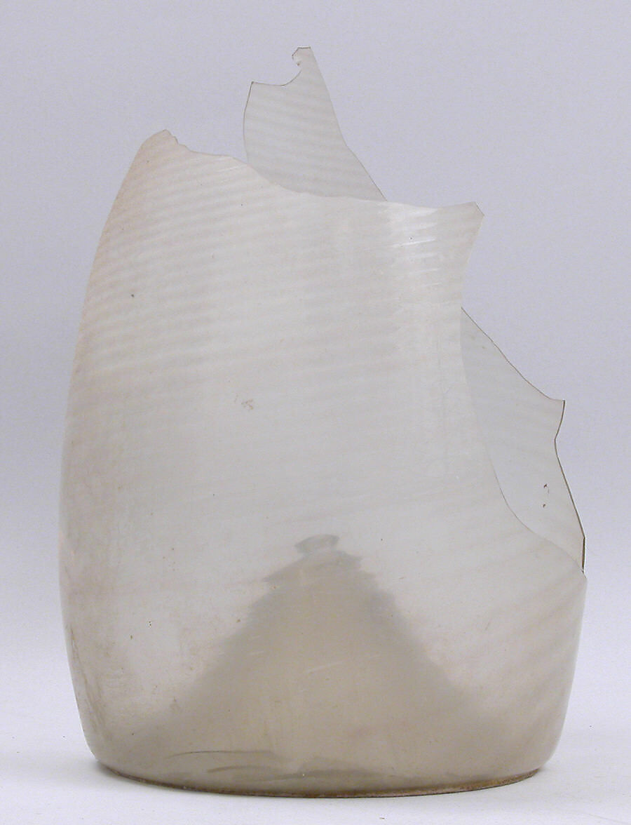 Bottle, Glass; mold blown, tooled on the pontil