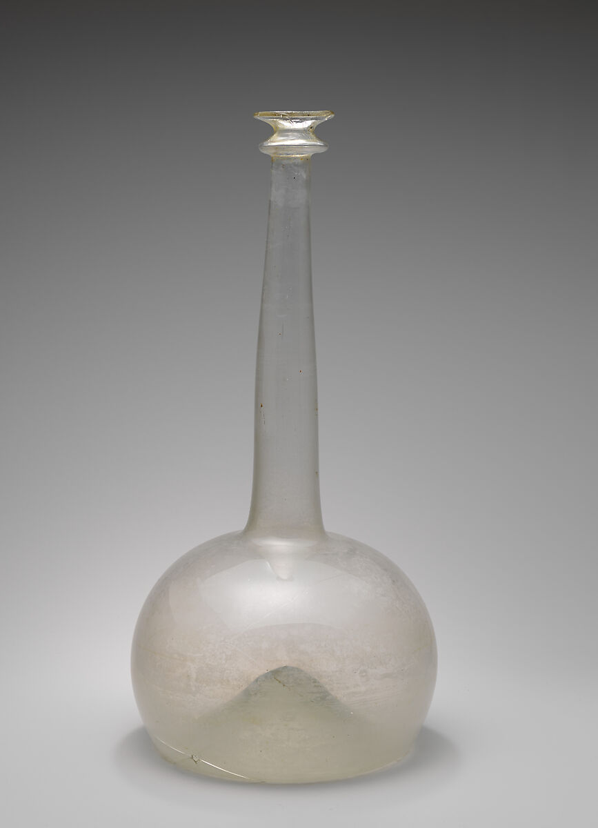 Bottle, Glass; free blown