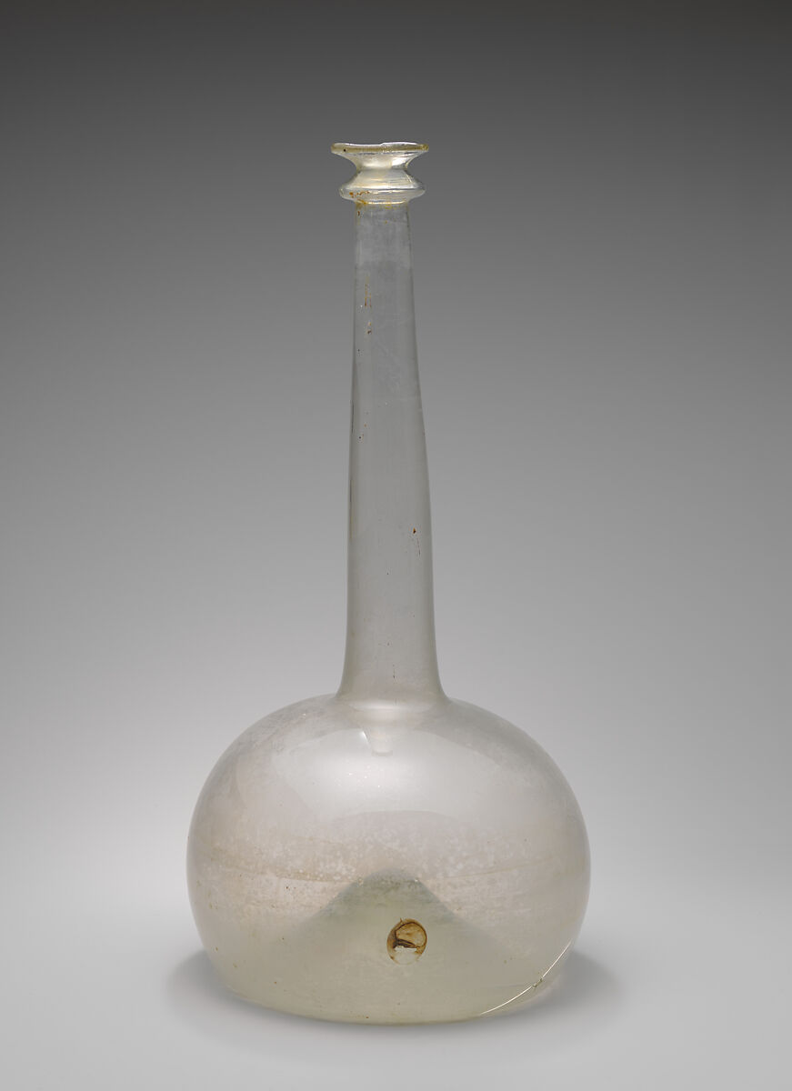 Bottle, Glass; free blown