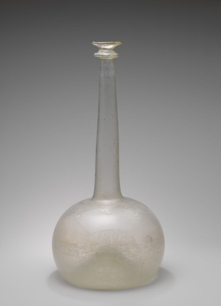Bottle, Glass; free blown