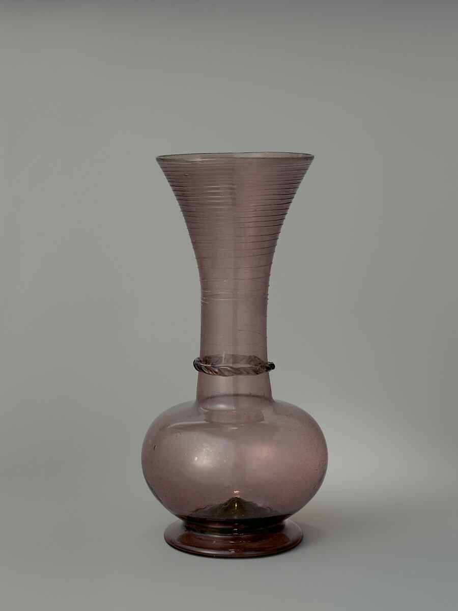 Vase, Glass; mold-blown, tooled 